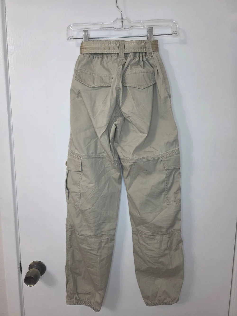 Abercrombie Kids Cargo Pants in Light Khaki - Belted Waist